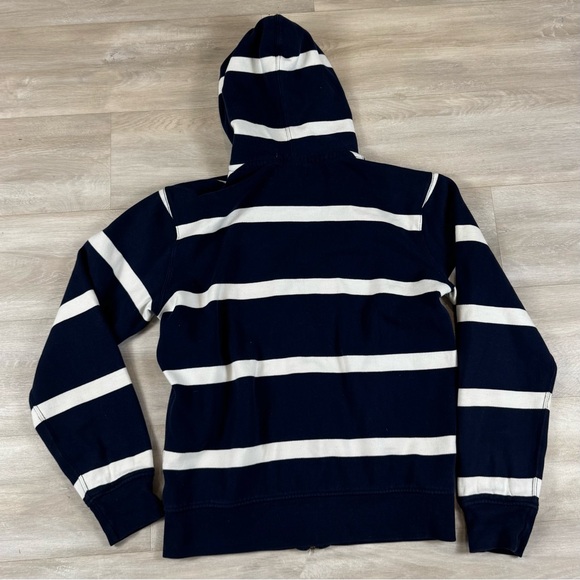 Polo Ralph Lauren Full Zip Hoodie Pony Logo Heavyweight Striped Blue Men’s Large - Picture 6 of 6
